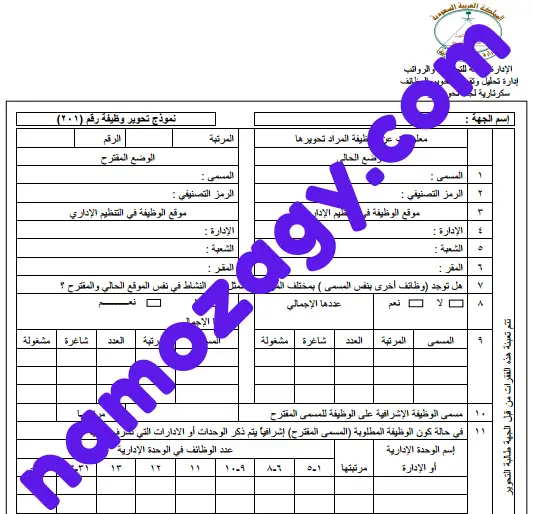 تغيير المسمى الوظيفى الخدمة المدنية