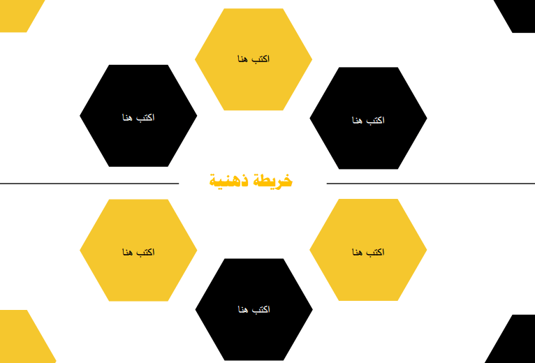خريطة مفاهيم فارغة ٦ اقسام