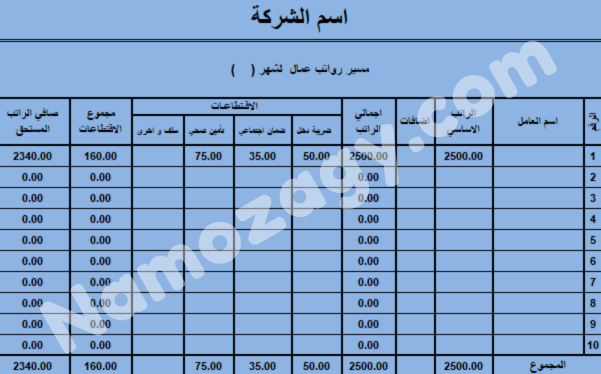تحميل مسير رواتب العمالة المنزلية